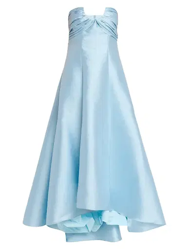 Badgley Mischka Women's Pebble Gazar Strapless Gown - Hydra Blue | Thumbnail 1 Badgley Mischka Women's Pebble Gazar Strapless Gown - Hydra Blue | Thumbnail 1