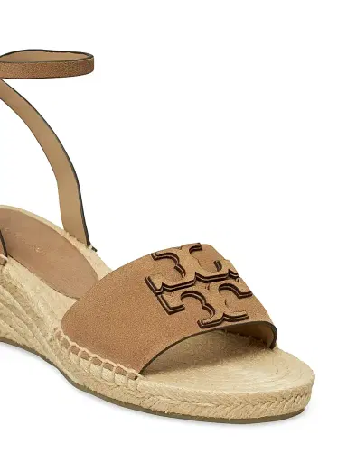 Tory Burch Women's Ines Leather Double T Wedge Espadrille Sandals - Noisette - Size 9.5 | Thumbnail 4 Tory Burch Women's Ines Leather Double T Wedge Espadrille Sandals - Noisette - Size 9.5 | Thumbnail 4