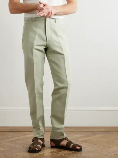 Loro Piana Cedric Tapered Cotton and Linen-Blend Canvas Trousers - Men | Thumbnail 3 Loro Piana Cedric Tapered Cotton and Linen-Blend Canvas Trousers - Men | Thumbnail 3