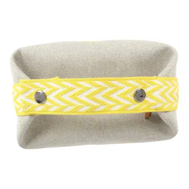 HERMÈS Hermes Bride A Brac Case PM Jaune Citron Plume Canvas Palladium Hardware | Thumbnail 7 HERMÈS Hermes Bride A Brac Case PM Jaune Citron Plume Canvas Palladium Hardware | Thumbnail 7