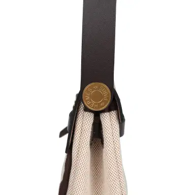 HERMÈS Hermes Herbag Zip 20 Mini Ecru and Beige Toile H Canvas and Ebene Vache Hunter Gold Hardware | Thumbnail 6 HERMÈS Hermes Herbag Zip 20 Mini Ecru and Beige Toile H Canvas and Ebene Vache Hunter Gold Hardware | Thumbnail 6