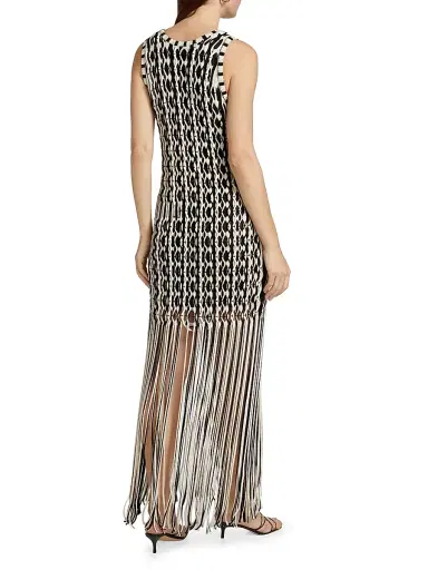 SIMKHAI Women's Sonia Fringe Tank Maxi-Dress - Sand Multi | Thumbnail 5 SIMKHAI Women's Sonia Fringe Tank Maxi-Dress - Sand Multi | Thumbnail 5