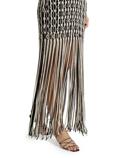 SIMKHAI Women's Sonia Fringe Tank Maxi-Dress - Sand Multi | Thumbnail 6 SIMKHAI Women's Sonia Fringe Tank Maxi-Dress - Sand Multi | Thumbnail 6