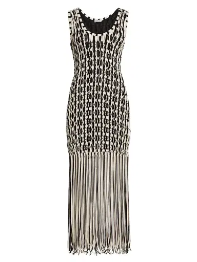 SIMKHAI Women's Sonia Fringe Tank Maxi-Dress - Sand Multi | Thumbnail 1 SIMKHAI Women's Sonia Fringe Tank Maxi-Dress - Sand Multi | Thumbnail 1