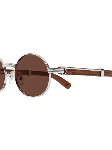 Cartier Men's Première De 53MM Oval Sunglasses - Silver Brown | Thumbnail 3 Cartier Men's Première De 53MM Oval Sunglasses - Silver Brown | Thumbnail 3