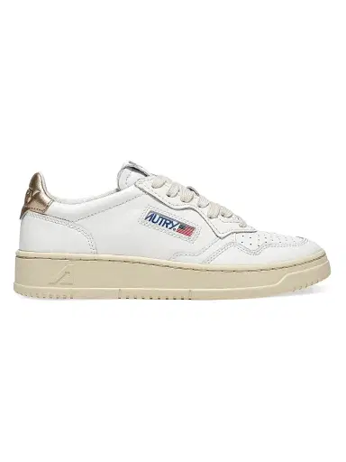 Autry Women's Medalist Low-Top Leather Sneakers - White Gold | Thumbnail 1 Autry Women's Medalist Low-Top Leather Sneakers - White Gold | Thumbnail 1