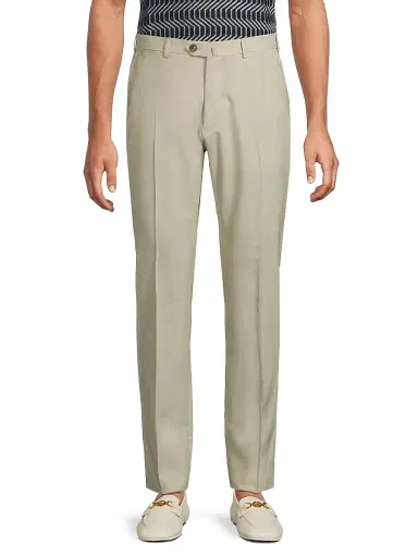 Emporio Armani Men's Textured Crease-Front Trousers | Thumbnail 3 Emporio Armani Men's Textured Crease-Front Trousers | Thumbnail 3