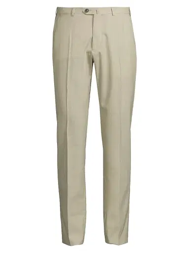 Emporio Armani Men's Textured Crease-Front Trousers | Thumbnail 1 Emporio Armani Men's Textured Crease-Front Trousers | Thumbnail 1