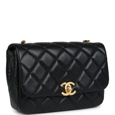 Chanel Chanel Mini Pearly Chain Flap Bag Black Lambskin Brushed Gold Hardware | Thumbnail 2 Chanel Chanel Mini Pearly Chain Flap Bag Black Lambskin Brushed Gold Hardware | Thumbnail 2