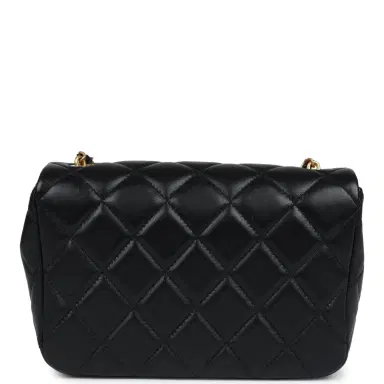 Chanel Chanel Mini Pearly Chain Flap Bag Black Lambskin Brushed Gold Hardware | Thumbnail 4 Chanel Chanel Mini Pearly Chain Flap Bag Black Lambskin Brushed Gold Hardware | Thumbnail 4