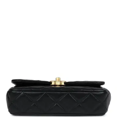 Chanel Chanel Mini Pearly Chain Flap Bag Black Lambskin Brushed Gold Hardware | Thumbnail 6 Chanel Chanel Mini Pearly Chain Flap Bag Black Lambskin Brushed Gold Hardware | Thumbnail 6