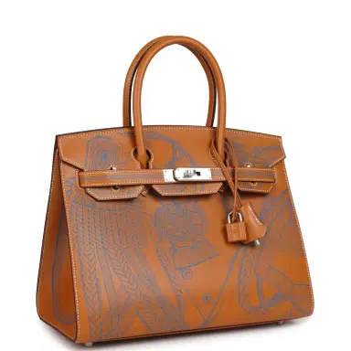 HERMÈS Hermes Birkin Sellier 30 "Zouaves Et Dragons" Naturel Sable Butler Palladium Hardware | Thumbnail 2 HERMÈS Hermes Birkin Sellier 30 "Zouaves Et Dragons" Naturel Sable Butler Palladium Hardware | Thumbnail 2