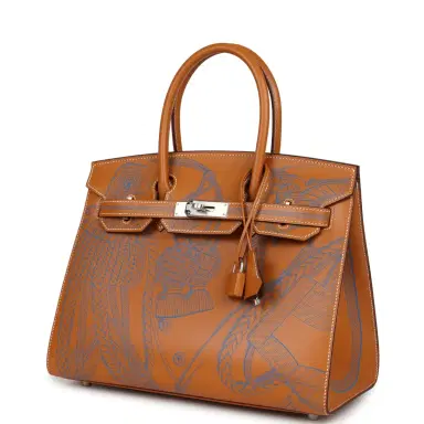 HERMÈS Hermes Birkin Sellier 30 "Zouaves Et Dragons" Naturel Sable Butler Palladium Hardware | Thumbnail 5 HERMÈS Hermes Birkin Sellier 30 "Zouaves Et Dragons" Naturel Sable Butler Palladium Hardware | Thumbnail 5