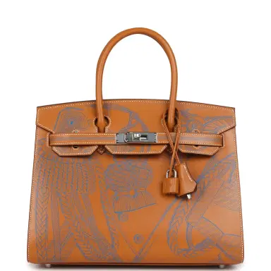 HERMÈS Hermes Birkin Sellier 30 "Zouaves Et Dragons" Naturel Sable Butler Palladium Hardware | Thumbnail 1 HERMÈS Hermes Birkin Sellier 30 "Zouaves Et Dragons" Naturel Sable Butler Palladium Hardware | Thumbnail 1