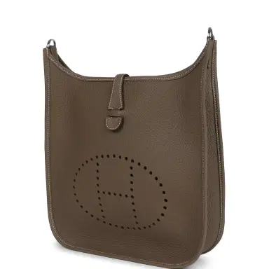 HERMÈS Hermes Evelyne III PM Etoupe Clemence Palladium Hardware | Thumbnail 3 HERMÈS Hermes Evelyne III PM Etoupe Clemence Palladium Hardware | Thumbnail 3