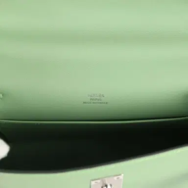 HERMÈS Hermes Kelly Pochette Vert Criquet Swift Palladium Hardware | Thumbnail 7 HERMÈS Hermes Kelly Pochette Vert Criquet Swift Palladium Hardware | Thumbnail 7