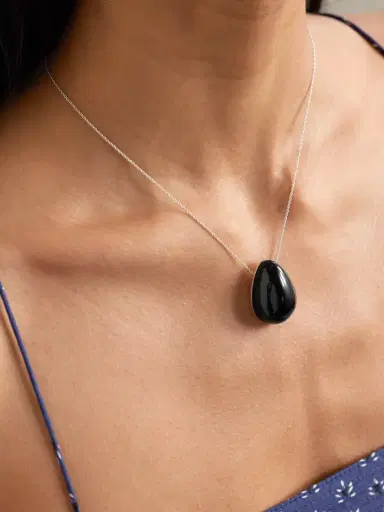 Sophie Buhai Everyday Egg Silver Onyx Necklace | Thumbnail 2 Sophie Buhai Everyday Egg Silver Onyx Necklace | Thumbnail 2
