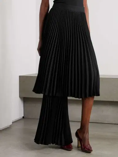 Bottega Veneta Layered Pleated Twill Midi Skirt | Thumbnail 3 Bottega Veneta Layered Pleated Twill Midi Skirt | Thumbnail 3