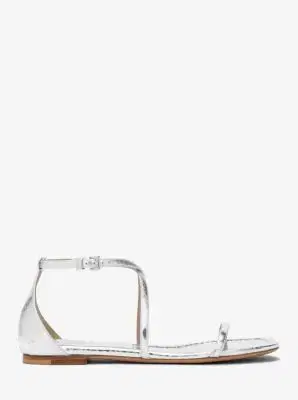 Michael Kors Collection Polly Metallic Python Embossed Leather Sandal in | Thumbnail 3 Michael Kors Collection Polly Metallic Python Embossed Leather Sandal in | Thumbnail 3