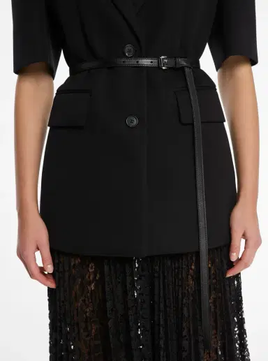Michael Kors Collection Carolyn Leather Belt in | Thumbnail 5 Michael Kors Collection Carolyn Leather Belt in | Thumbnail 5