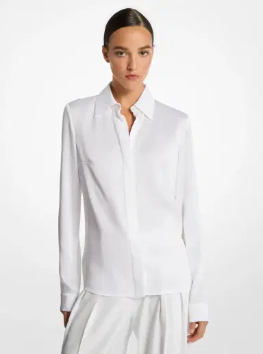 Michael Kors Collection Hansen Charmeuse Shirt | Thumbnail 6 Michael Kors Collection Hansen Charmeuse Shirt | Thumbnail 6