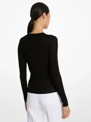Michael Kors Collection Hutton Ribbed Superfine Linen-and-Cotton Blend Sweater | Thumbnail 3 Michael Kors Collection Hutton Ribbed Superfine Linen-and-Cotton Blend Sweater | Thumbnail 3