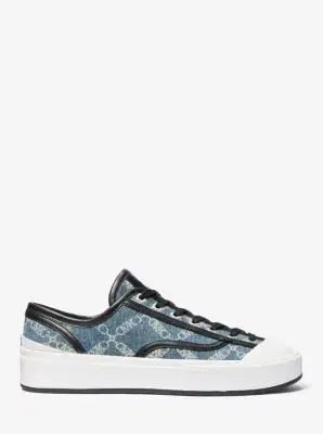 Michael Kors Jude Empire Diamond Jacquard Denim Sneaker | Thumbnail 3 Michael Kors Jude Empire Diamond Jacquard Denim Sneaker | Thumbnail 3