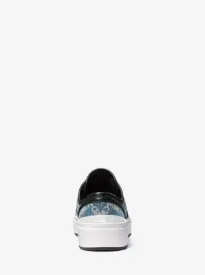 Michael Kors Jude Empire Diamond Jacquard Denim Sneaker | Thumbnail 4 Michael Kors Jude Empire Diamond Jacquard Denim Sneaker | Thumbnail 4