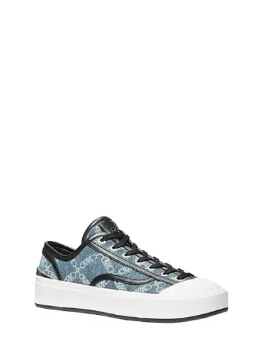 Michael Kors Jude Empire Diamond Jacquard Denim Sneaker | Thumbnail 1 Michael Kors Jude Empire Diamond Jacquard Denim Sneaker | Thumbnail 1