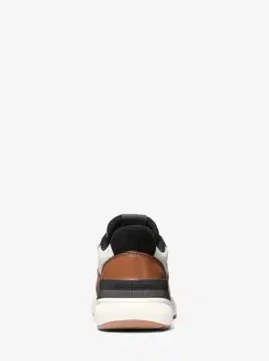 Michael Kors Trevor Leather and Stretch Knit Trainer | Thumbnail 4 Michael Kors Trevor Leather and Stretch Knit Trainer | Thumbnail 4