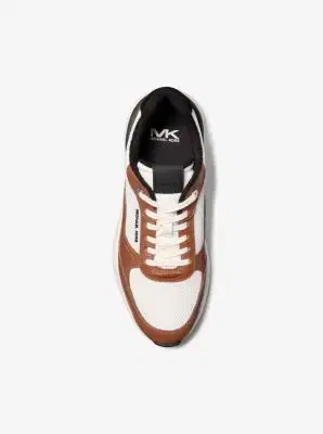 Michael Kors Trevor Leather and Stretch Knit Trainer | Thumbnail 5 Michael Kors Trevor Leather and Stretch Knit Trainer | Thumbnail 5