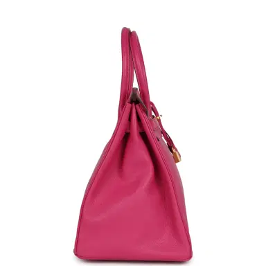 HERMÈS Pre-owned Hermes Birkin 35 Rose Shocking Chevre Mysore Gold Hardware | Thumbnail 3 HERMÈS Pre-owned Hermes Birkin 35 Rose Shocking Chevre Mysore Gold Hardware | Thumbnail 3