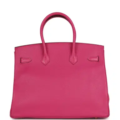 HERMÈS Pre-owned Hermes Birkin 35 Rose Shocking Chevre Mysore Gold Hardware | Thumbnail 4 HERMÈS Pre-owned Hermes Birkin 35 Rose Shocking Chevre Mysore Gold Hardware | Thumbnail 4