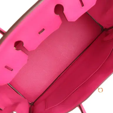 HERMÈS Pre-owned Hermes Birkin 35 Rose Shocking Chevre Mysore Gold Hardware | Thumbnail 8 HERMÈS Pre-owned Hermes Birkin 35 Rose Shocking Chevre Mysore Gold Hardware | Thumbnail 8
