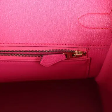 HERMÈS Pre-owned Hermes Birkin 35 Rose Shocking Chevre Mysore Gold Hardware | Thumbnail 9 HERMÈS Pre-owned Hermes Birkin 35 Rose Shocking Chevre Mysore Gold Hardware | Thumbnail 9