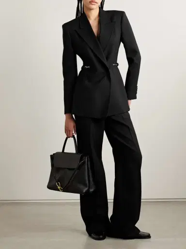 Gabriela Hearst Epona Embellished Leather-trimmed Wool Blazer | Thumbnail 2 Gabriela Hearst Epona Embellished Leather-trimmed Wool Blazer | Thumbnail 2