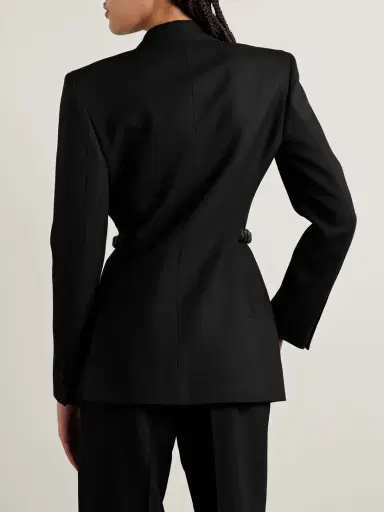 Gabriela Hearst Epona Embellished Leather-trimmed Wool Blazer | Thumbnail 3 Gabriela Hearst Epona Embellished Leather-trimmed Wool Blazer | Thumbnail 3