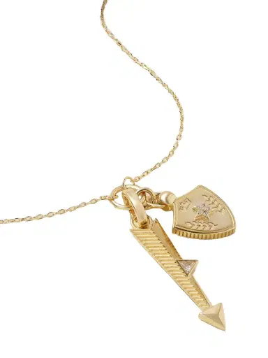 Foundrae Arrow Miniature + Per Aspera Ad Astra - Dream 18-karat Gold Diamond Necklace | Thumbnail 1 Foundrae Arrow Miniature + Per Aspera Ad Astra - Dream 18-karat Gold Diamond Necklace | Thumbnail 1