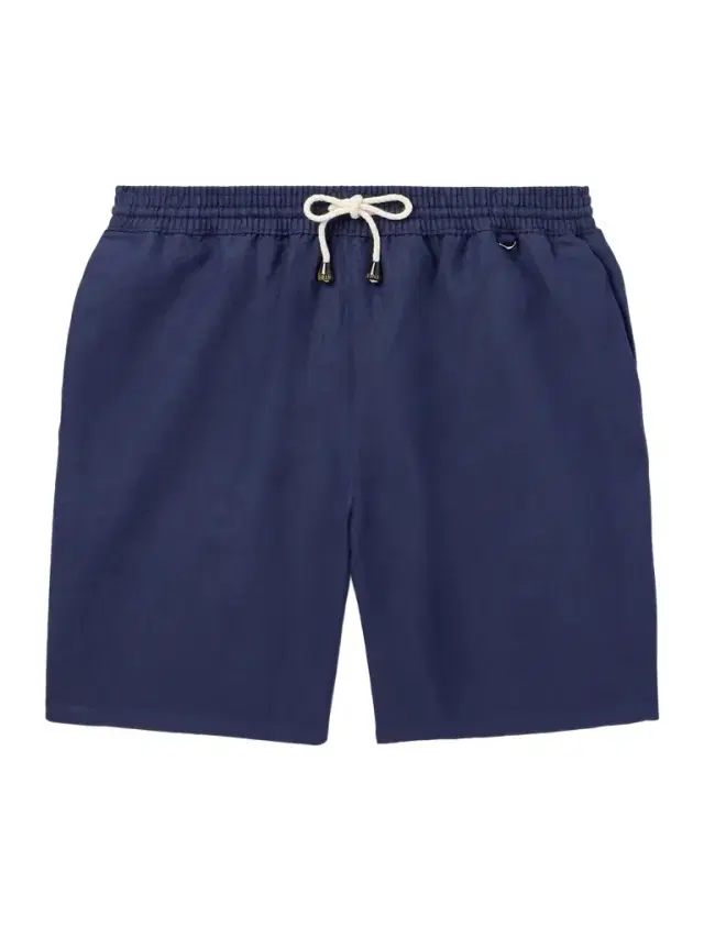Straight-Leg Mid-Length Linen Swim Shorts - Men Straight-Leg Mid-Length Linen Swim Shorts - Men