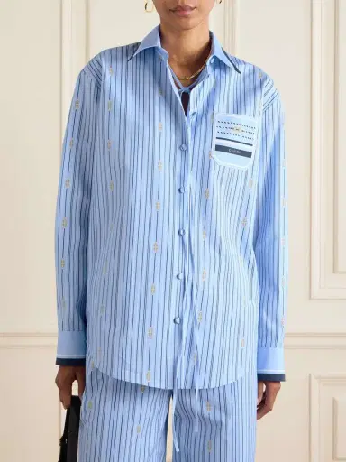 Gucci Tie-neck Printed Cotton-poplin Shirt | Thumbnail 3 Gucci Tie-neck Printed Cotton-poplin Shirt | Thumbnail 3