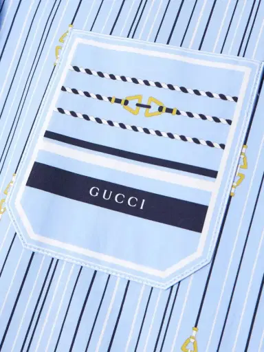 Gucci Tie-neck Printed Cotton-poplin Shirt | Thumbnail 5 Gucci Tie-neck Printed Cotton-poplin Shirt | Thumbnail 5