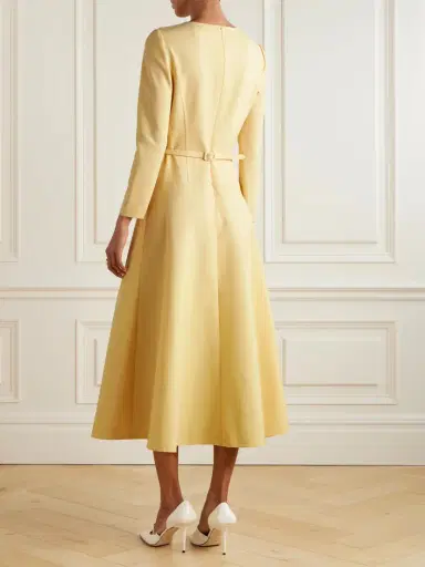 Oscar de la Renta Belted Wool-blend Midi Dress | Thumbnail 3 Oscar de la Renta Belted Wool-blend Midi Dress | Thumbnail 3