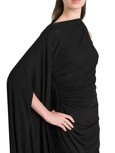 Bottega Veneta Women's One-Shoulder Draped Midi-Dress - Black - Size 10 | Thumbnail 6 Bottega Veneta Women's One-Shoulder Draped Midi-Dress - Black - Size 10 | Thumbnail 6