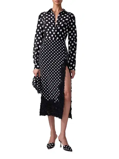 Carolina Herrera Women's Polka Dot Silk Blouse - Black | Thumbnail 2 Carolina Herrera Women's Polka Dot Silk Blouse - Black | Thumbnail 2