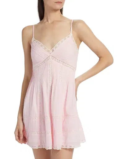 LoveShackFancy Women's Docila Cotton Minidress - Pink | Thumbnail 3 LoveShackFancy Women's Docila Cotton Minidress - Pink | Thumbnail 3