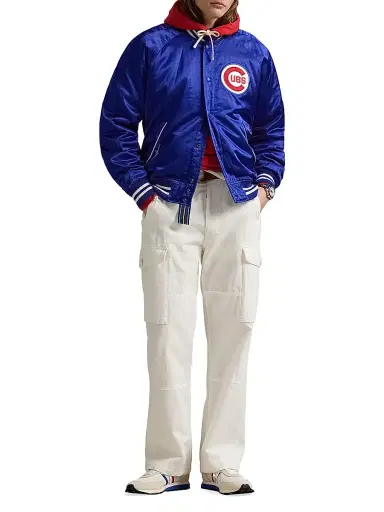 Polo Ralph Lauren Men's Cubs Satin Bomber Jacket - Rugby Royal | Thumbnail 2 Polo Ralph Lauren Men's Cubs Satin Bomber Jacket - Rugby Royal | Thumbnail 2