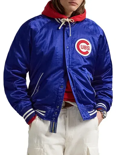 Polo Ralph Lauren Men's Cubs Satin Bomber Jacket - Rugby Royal | Thumbnail 3 Polo Ralph Lauren Men's Cubs Satin Bomber Jacket - Rugby Royal | Thumbnail 3