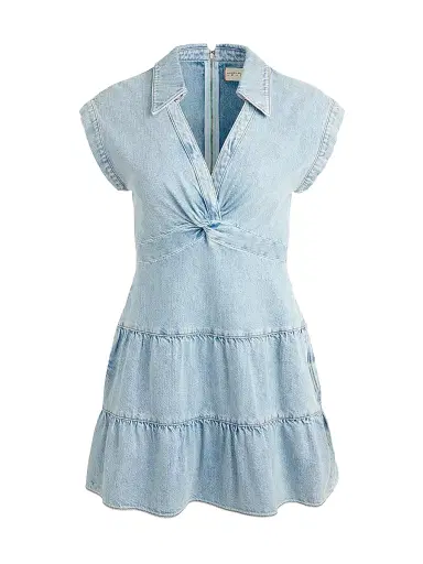ALICE + OLIVIA Women's Mila Denim Twist Minidress - Rockstar Blue | Thumbnail 1 ALICE + OLIVIA Women's Mila Denim Twist Minidress - Rockstar Blue | Thumbnail 1
