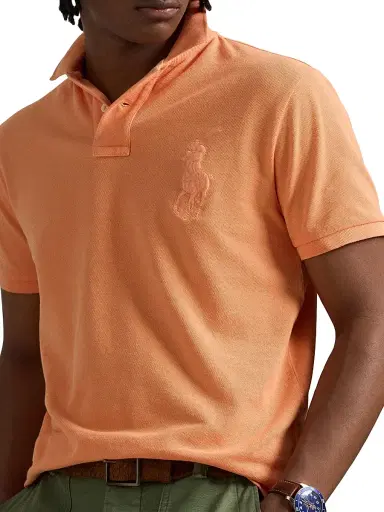 Polo Ralph Lauren Men's Custom-Slim-Fit Big Pony Mesh Polo Shirt - Classic Peach - Size XXL | Thumbnail 5 Polo Ralph Lauren Men's Custom-Slim-Fit Big Pony Mesh Polo Shirt - Classic Peach - Size XXL | Thumbnail 5