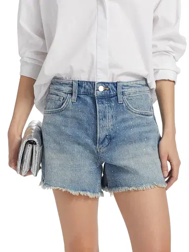 Joe's Jeans Women's The Jessie Denim Relaxed Crystal Shorts - Bejeweled - Size 29 | Thumbnail 3 Joe's Jeans Women's The Jessie Denim Relaxed Crystal Shorts - Bejeweled - Size 29 | Thumbnail 3